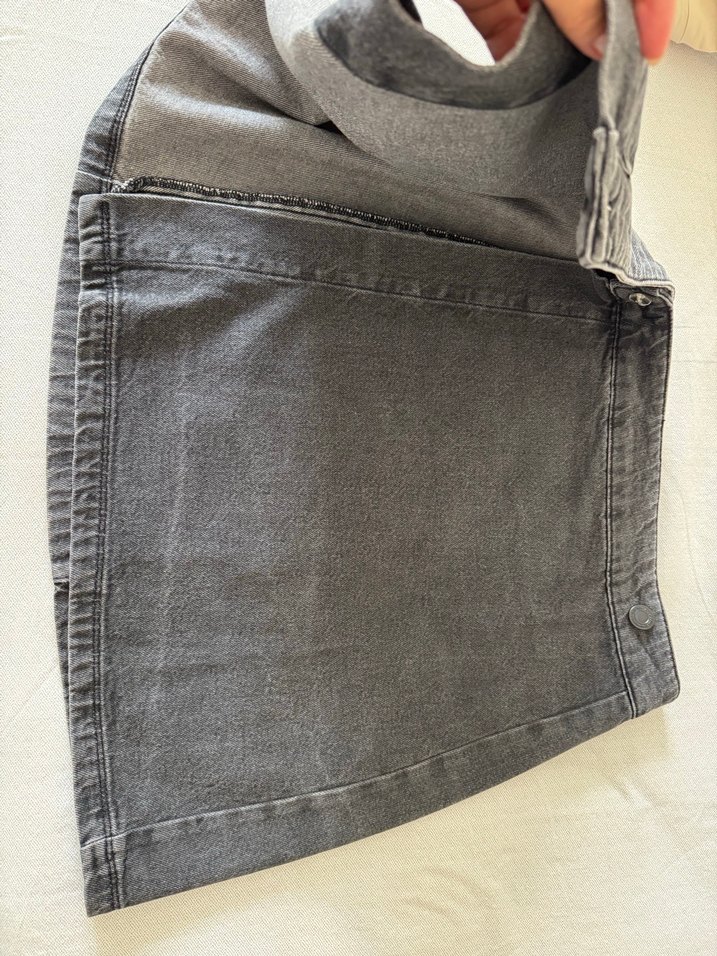 Gri Midi Kadın Denim Etek - Görsel 3