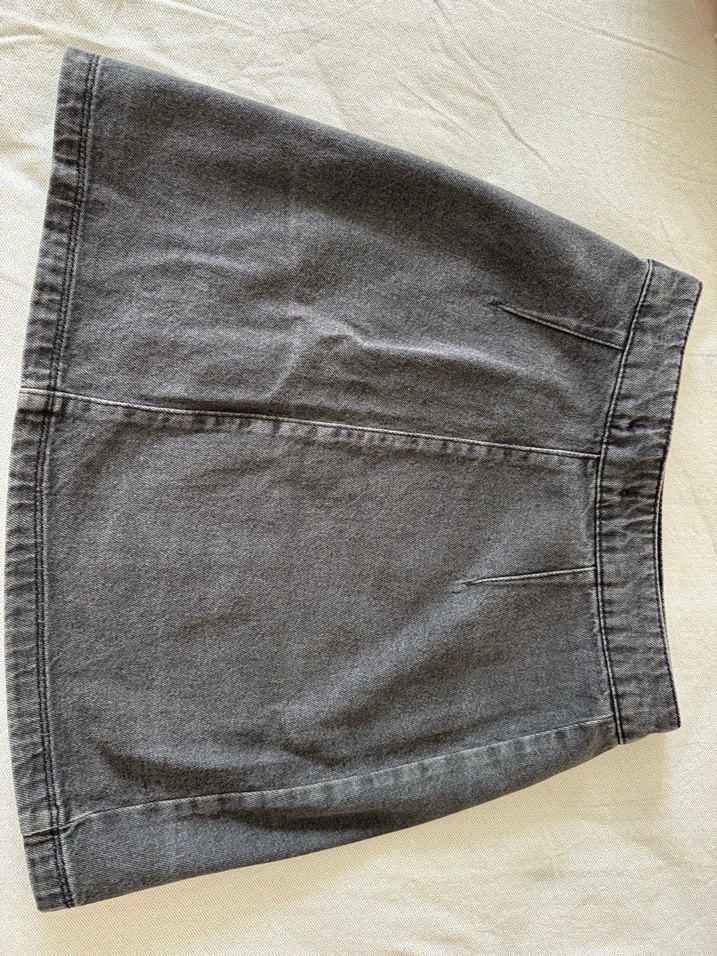 Gri Midi Kadın Denim Etek - Görsel 4