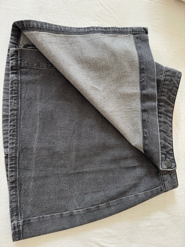 Gri Midi Kadın Denim Etek - Görsel 2