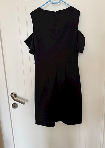 Siyah Midi Ofis Elbisesi - Görsel 3