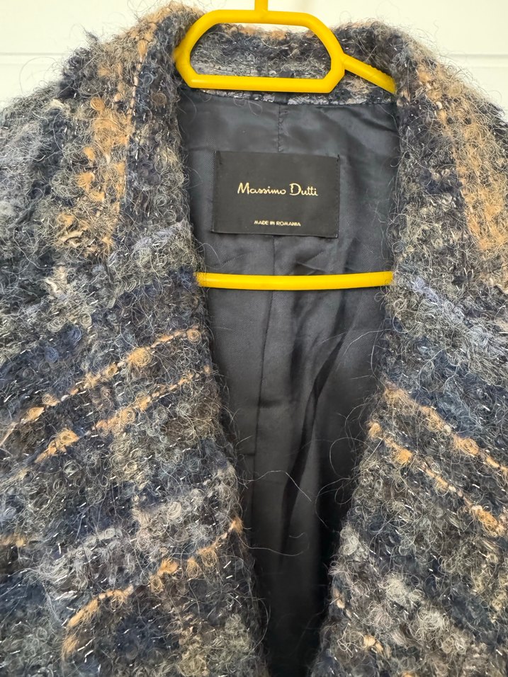 Kadın Massimo Dutti Kışlık Yün Ceket - Görsel 3