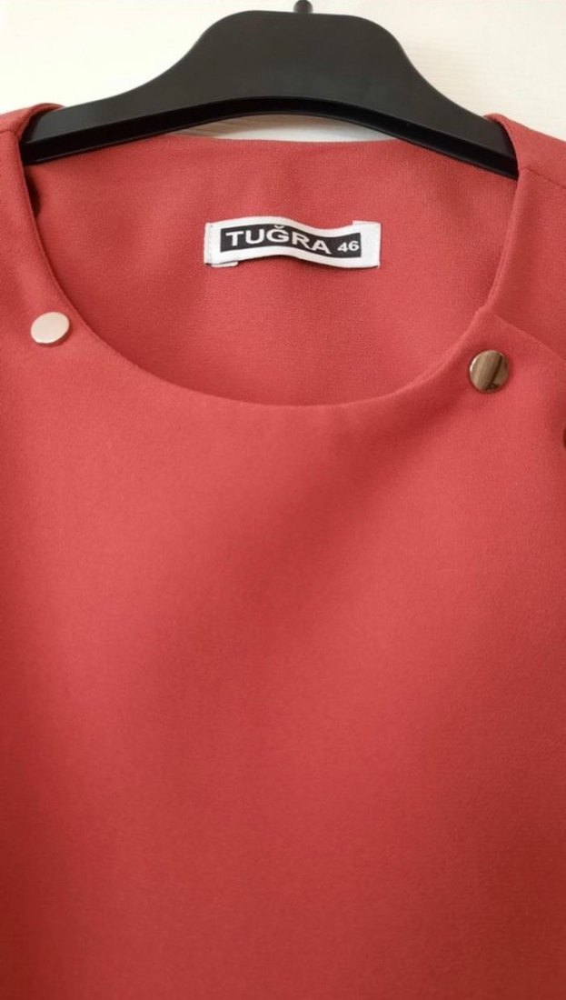 Bordo Parlak Kadın Uzun Salaş Elbise - Görsel 3