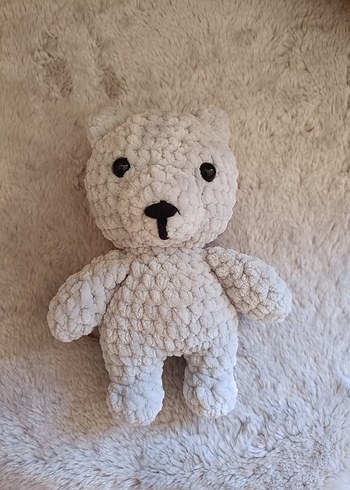 Gri Peluş Amigurimi Ayıcık Oyuncak
