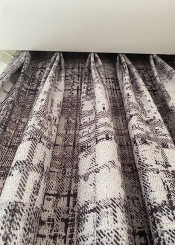 Gri Modern Klasik Batik Desenli Perde - Görsel 3