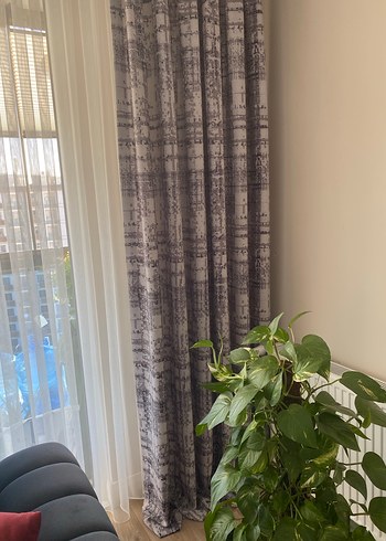 Gri Modern Klasik Batik Desenli Perde - Görsel 10