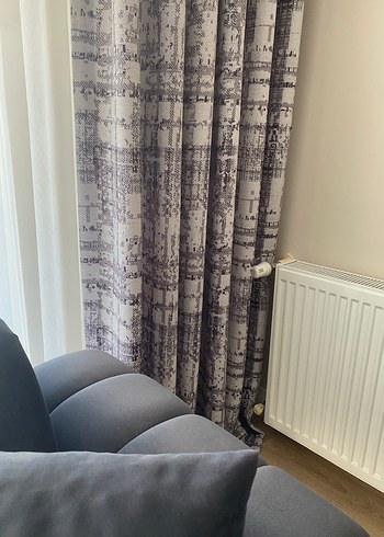 Gri Modern Klasik Batik Desenli Perde - Görsel 2