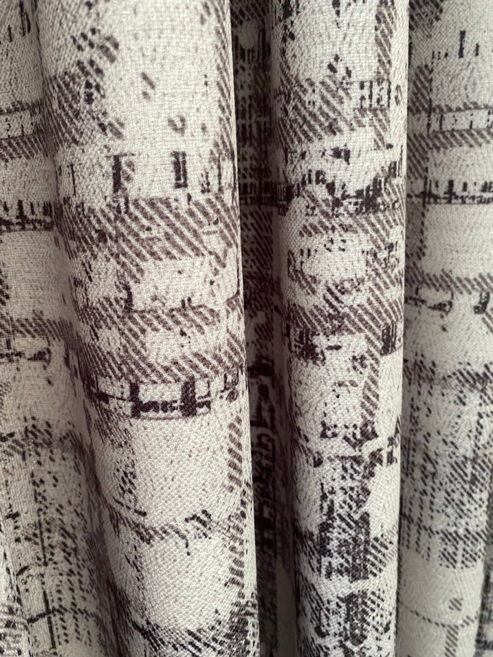 Gri Modern Klasik Batik Desenli Perde - Görsel 4