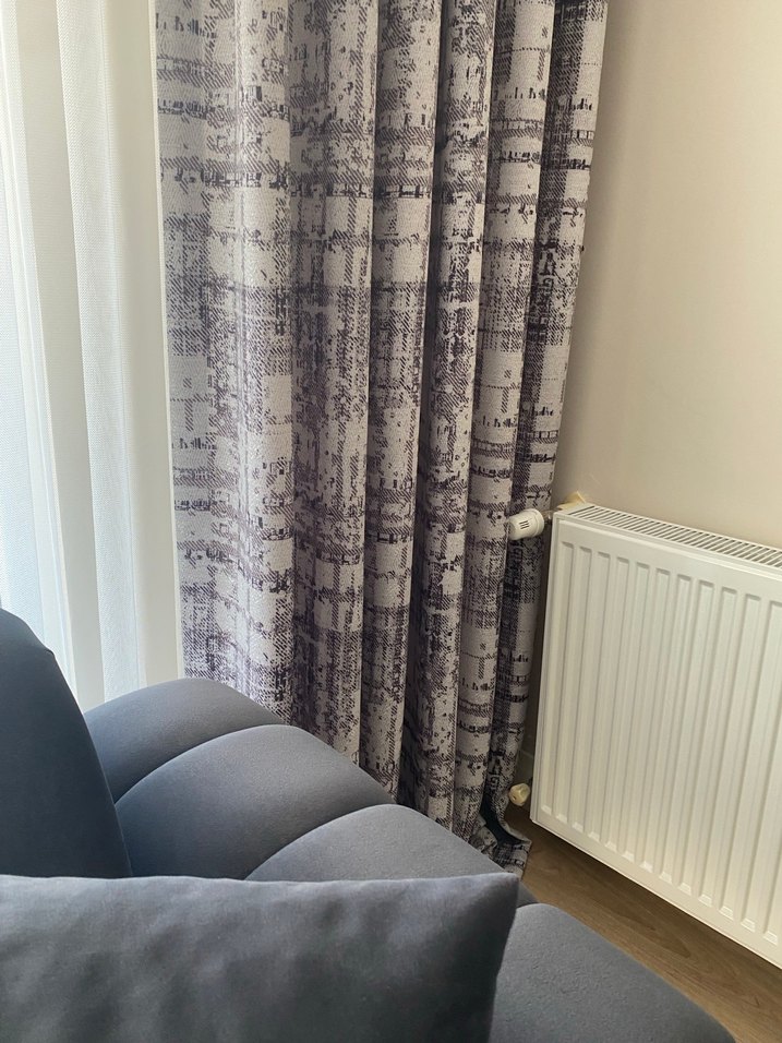 Gri Modern Klasik Batik Desenli Perde - Görsel 2