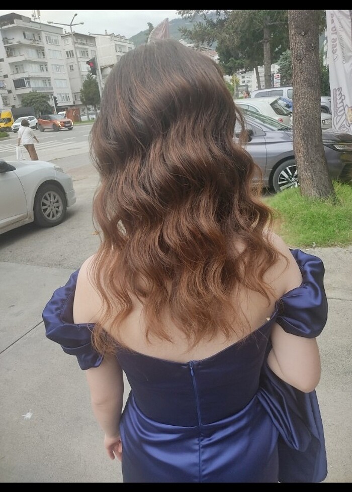 Saten abiye elbise - Görsel 4