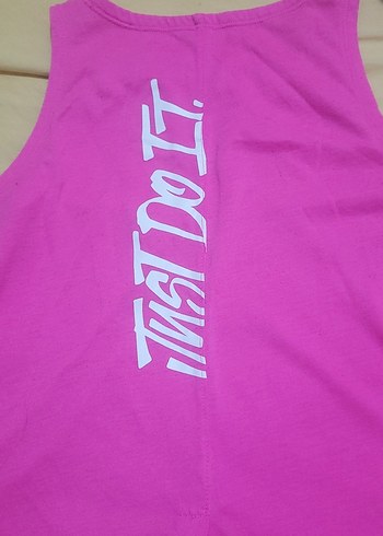 Kız Çocuk Pembe Kolsuz Basic Tişört - Görsel 3