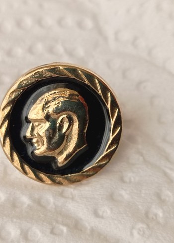 14 Ayar Altın Kaplama Atatürk Rozeti - Görsel 3