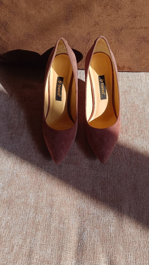 Kemal Tanca pudra rengi  Süet Dolgu Topuklu taş desenli - Görsel 4