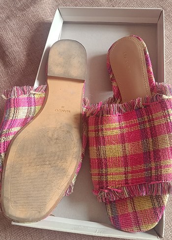 Renkli Pileli Blok Topuklu Kadın Terlik - Görsel 3