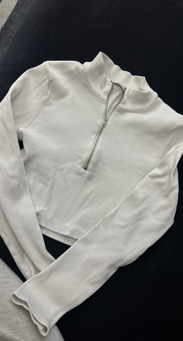 Fermuarlı Beyaz Kadın Yarım Balıkçı Kazak - Görsel 2