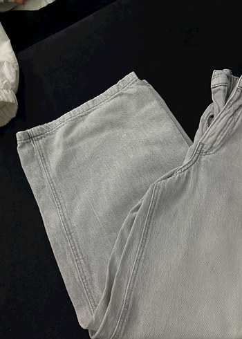 Gri Loose Fit Midi Denim Kız çocuk Jean - Görsel 3