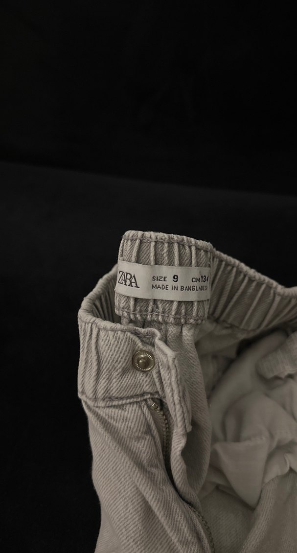 Gri Loose Fit Midi Denim Kız çocuk Jean - Görsel 4