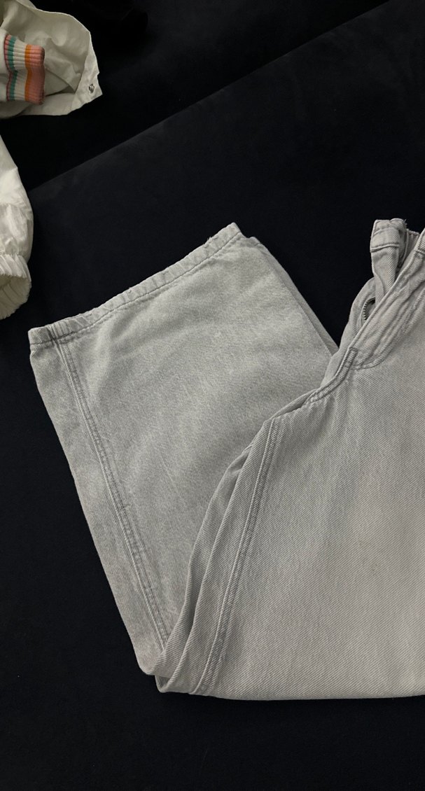 Gri Loose Fit Midi Denim Kız çocuk Jean - Görsel 3