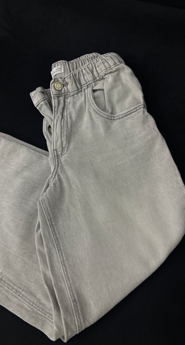 Gri Loose Fit Midi Denim Kız çocuk Jean - Görsel 2