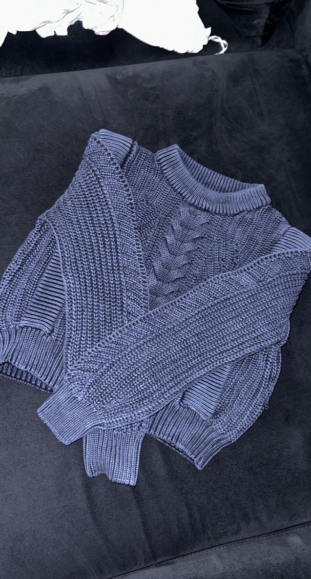 Lacivert Örgü Balıkçı Yaka Kadın Kazak - Görsel 2