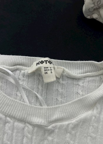 Beyaz Örgü Pamuklu Uzun Kollu Kazak - Görsel 3