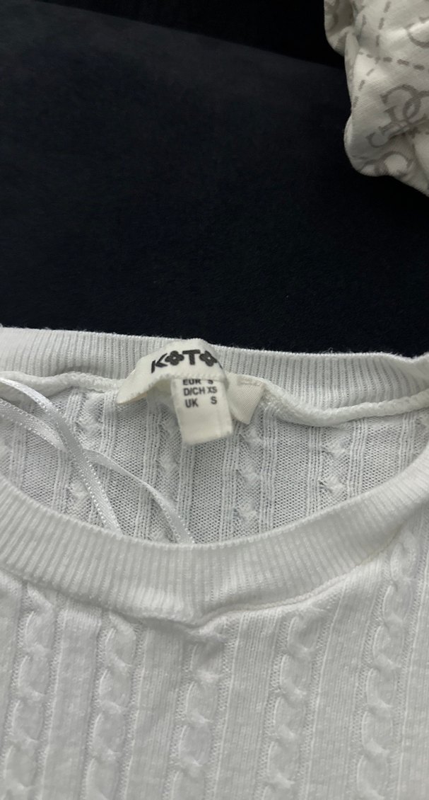 Beyaz Örgü Pamuklu Uzun Kollu Kazak - Görsel 3