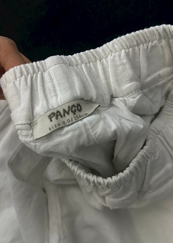 Kız çocuk Beyaz Keten Salaş Midi Pantolon - Görsel 5