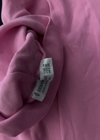 Pembe Drapeli Kadın Boğazlı Sweatshirt - Görsel 4