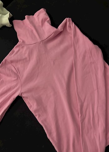 Pembe Drapeli Kadın Boğazlı Sweatshirt - Görsel 2