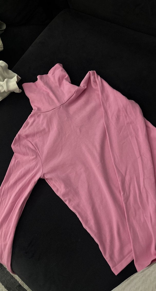 Pembe Drapeli Kadın Boğazlı Sweatshirt - Görsel 3