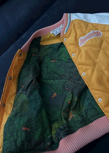 Sarı Nakışlı Düğmeli kız çocuk Ceket - Görsel 5