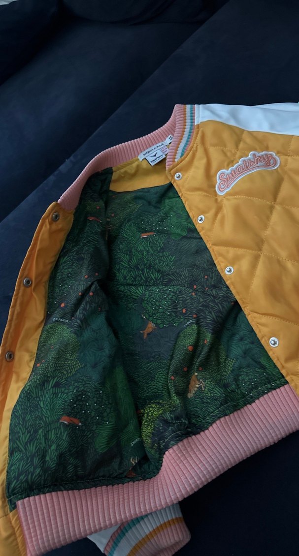 Sarı Nakışlı Düğmeli kız çocuk Ceket - Görsel 5