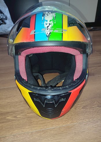 Renkli Baskılı Biker Motosiklet Kaskı s beden - Görsel 2