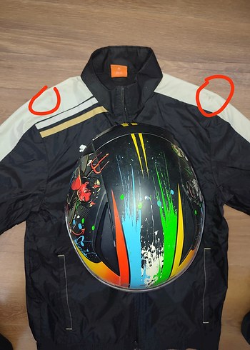 Renkli Baskılı Biker Motosiklet Kaskı s beden - Görsel 15