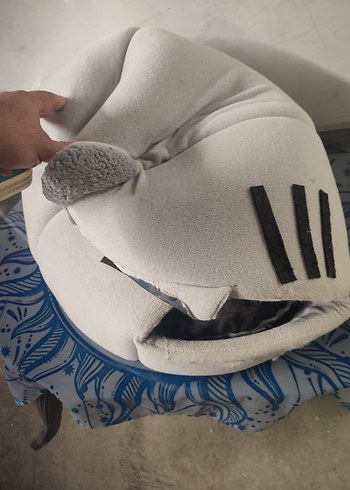 Gri Kedi Yatağı Kulaklı ve Kedi Baskılı - Görsel 6