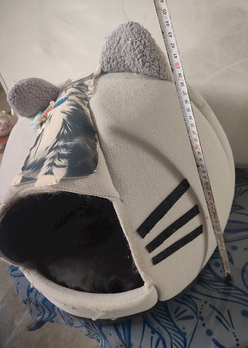 Gri Kedi Yatağı Kulaklı ve Kedi Baskılı - Görsel 5