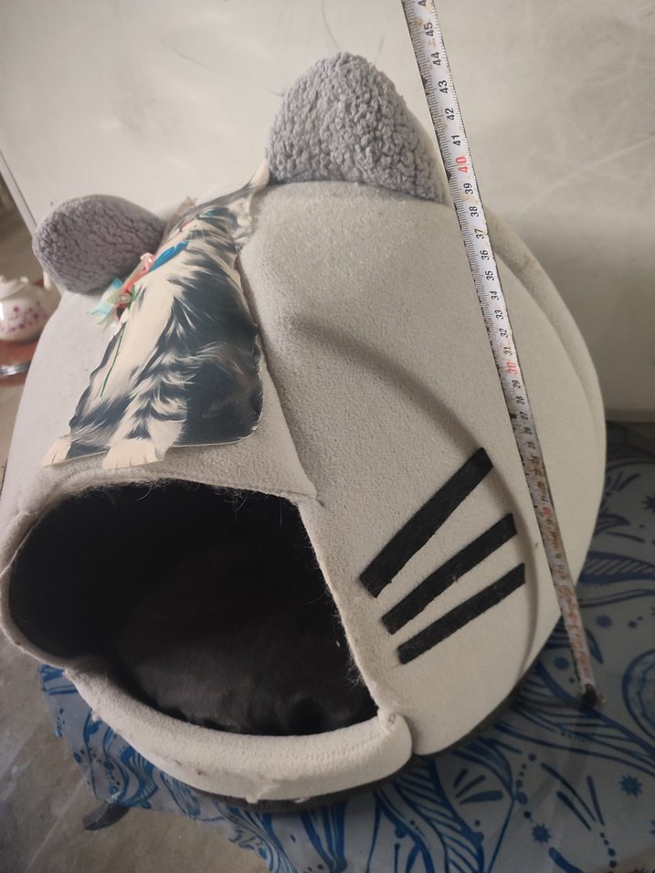 Gri Kedi Yatağı Kulaklı ve Kedi Baskılı - Görsel 5