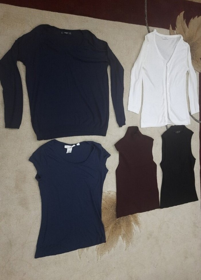 Lacivert Pamuklu Uzun Kollu /kolsuz Tişört M beden - Görsel 4