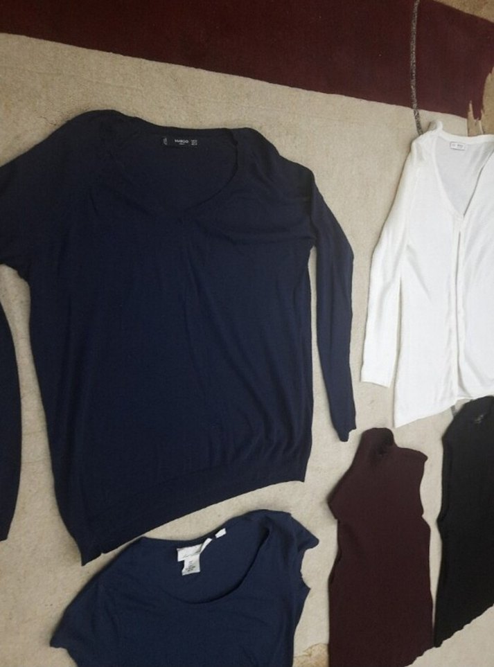 Lacivert Pamuklu Uzun Kollu /kolsuz Tişört M beden - Görsel 5