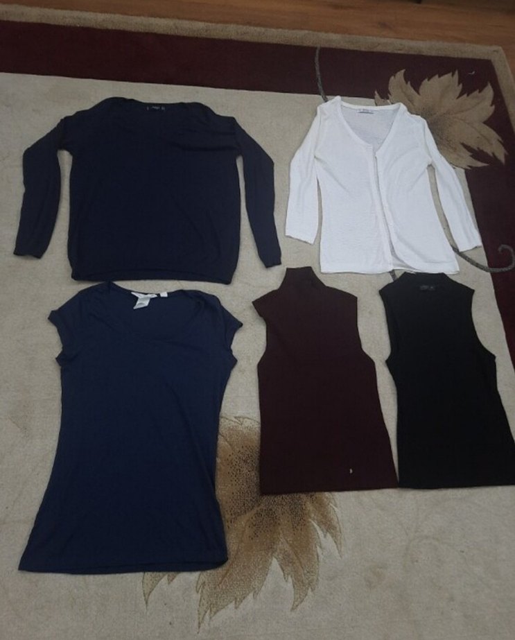 Lacivert Pamuklu Uzun Kollu /kolsuz Tişört M beden - Görsel 2