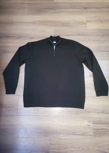Siyah Yarım Fermuarlı Erkek Sweatshirt xxL beden - Görsel 3