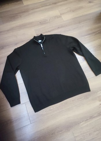 Siyah Yarım Fermuarlı Erkek Sweatshirt xxL beden - Görsel 4