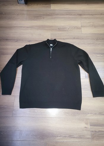 Siyah Yarım Fermuarlı Erkek Sweatshirt xxL beden - Görsel 2