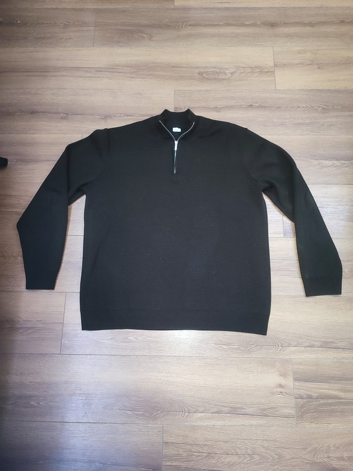 Siyah Yarım Fermuarlı Erkek Sweatshirt xxL beden - Görsel 3