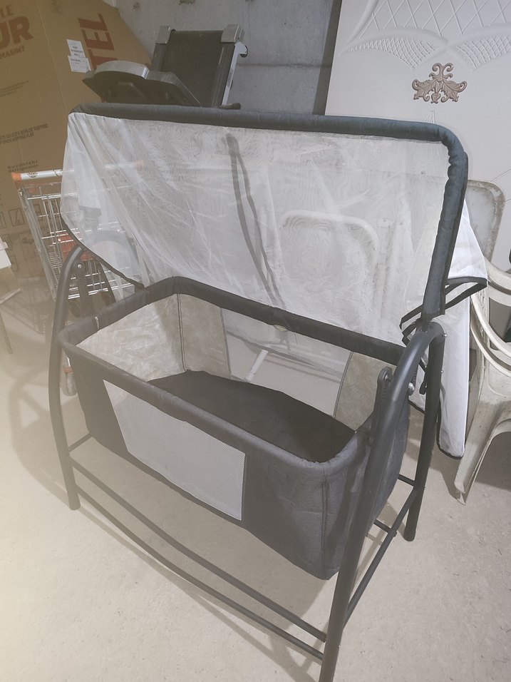Gri Bebek Beşiği ve Sepeti - Görsel 2