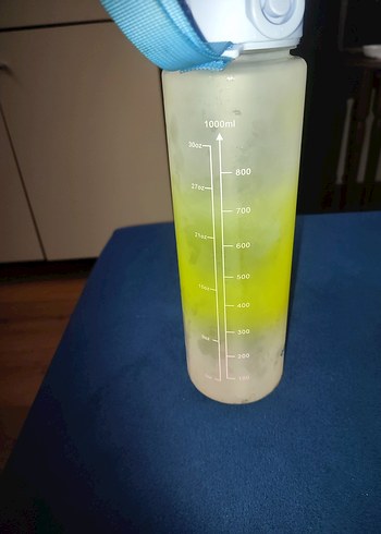 Mavi Kapaklı Renkli Su Şişesi pipetli - Görsel 3