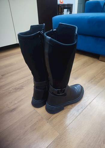 Bot Kadın Siyah Deri Dizüstü 39 numara - Görsel 3