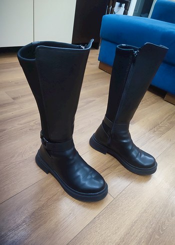 Bot Kadın Siyah Deri Dizüstü 39 numara - Görsel 4