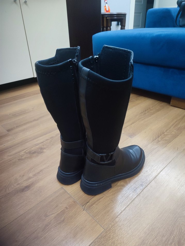 Bot Kadın Siyah Deri Dizüstü  39 numara - Görsel 5