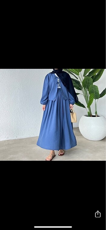 Mavi Keten Takım L/XL beden 40/42