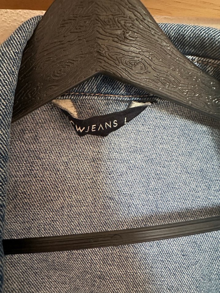 Düğmeli oversize Mavi Denim Ceket - Görsel 3